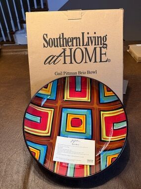 Southern Living At Home Multicolor Geometric Brio Bowl